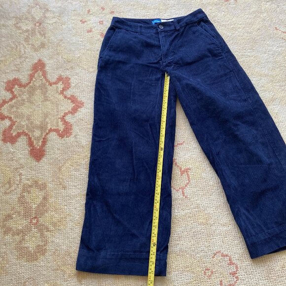 Old Navy High-Waisted Corduroy Wide-Leg Pants, 6 Petite, Navy Blue - Picture 9 of 11